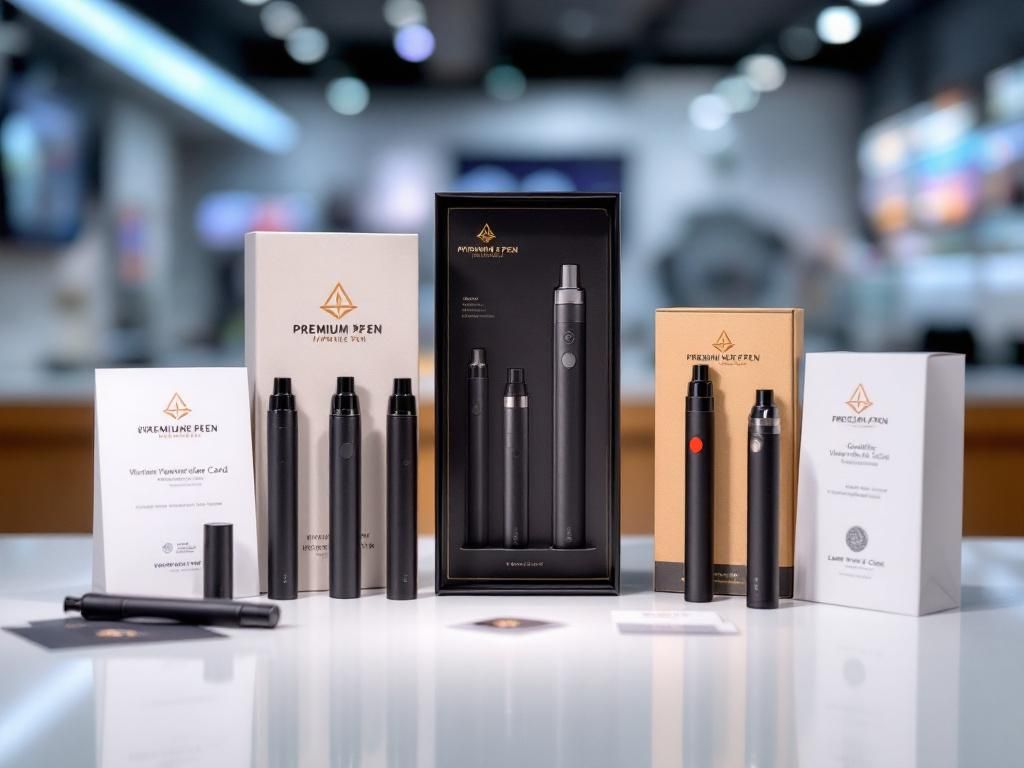 Premium vaporizer pens in professional retail setting
