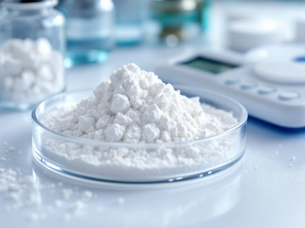 Pure THC isolate crystalline powder closeup