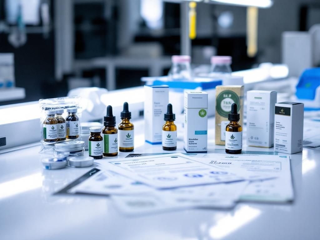 Laboratory tested cannabis products display