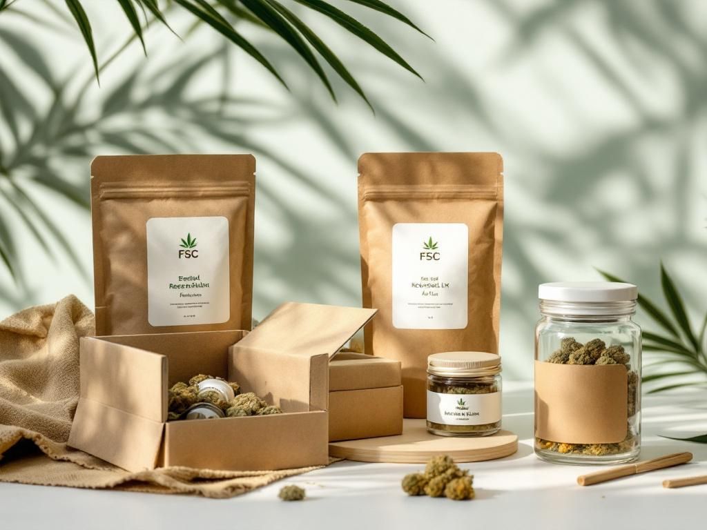 Recycled paper and glass cannabis containers
