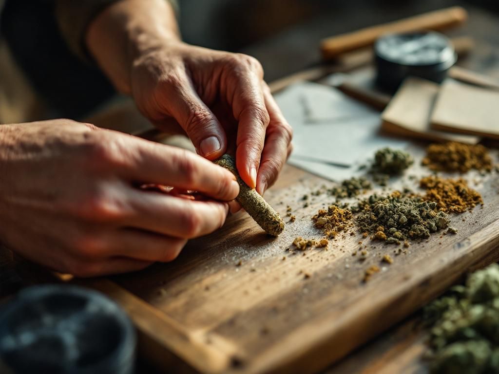 Rolling joint with herb mixture