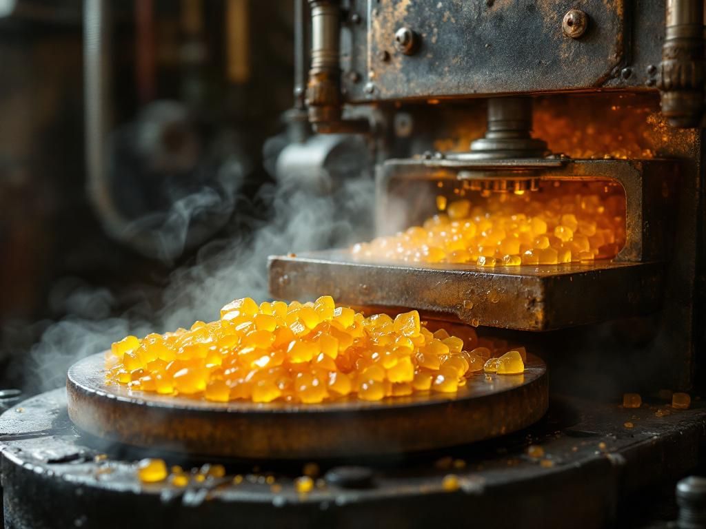 Rosin press extracting pure cannabis concentrate
