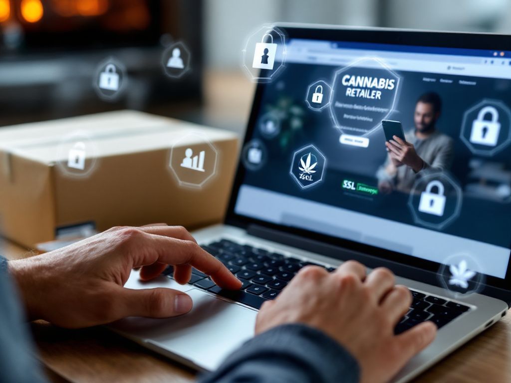 Secure online cannabis shopping with delivery tracking