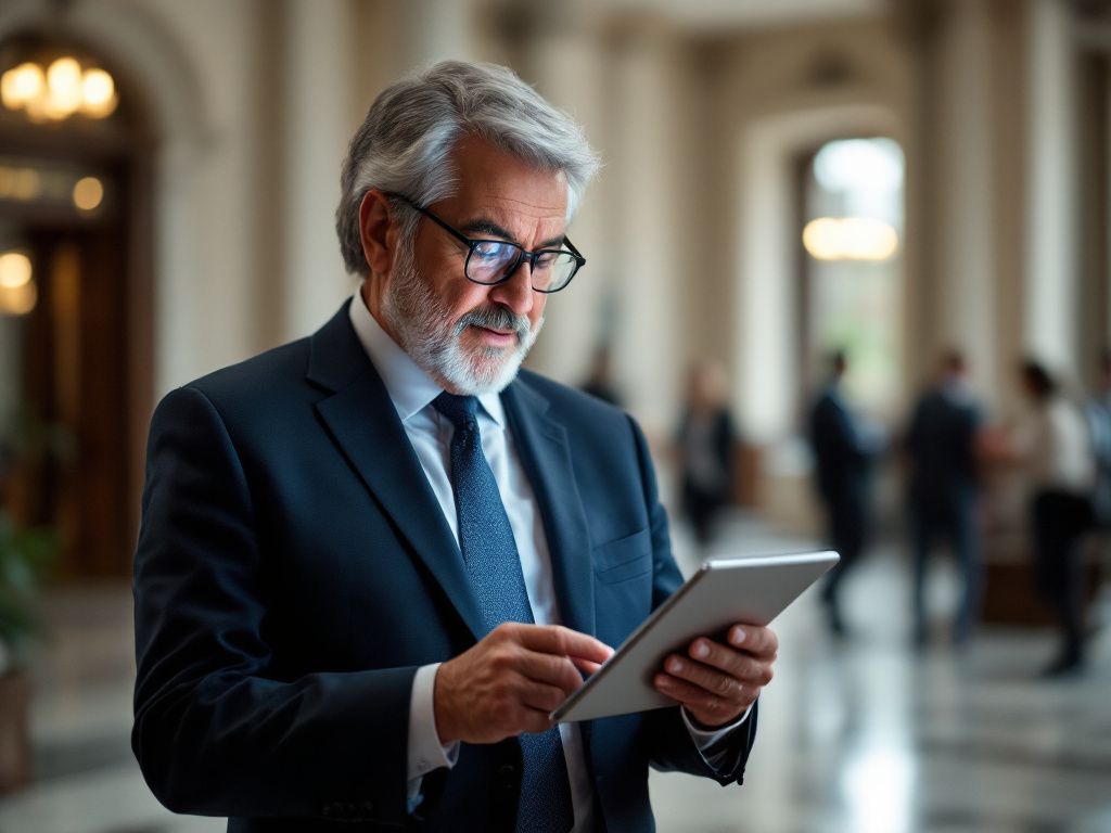 Lawyer securely accessing legal applications remotely