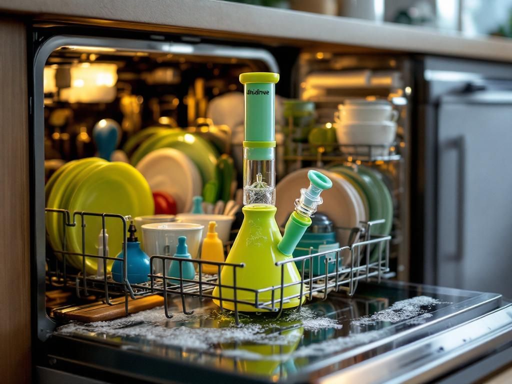 Silicone bong parts in dishwasher cleaning