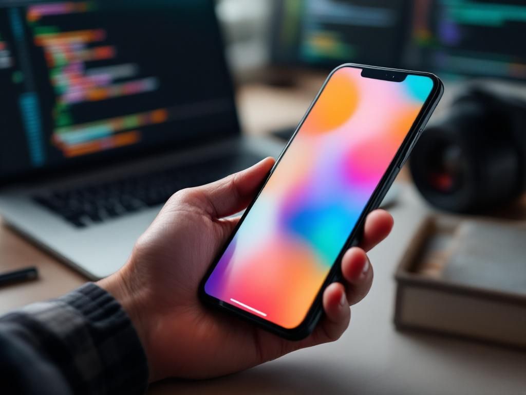 Mobile app interface on smartphone screen