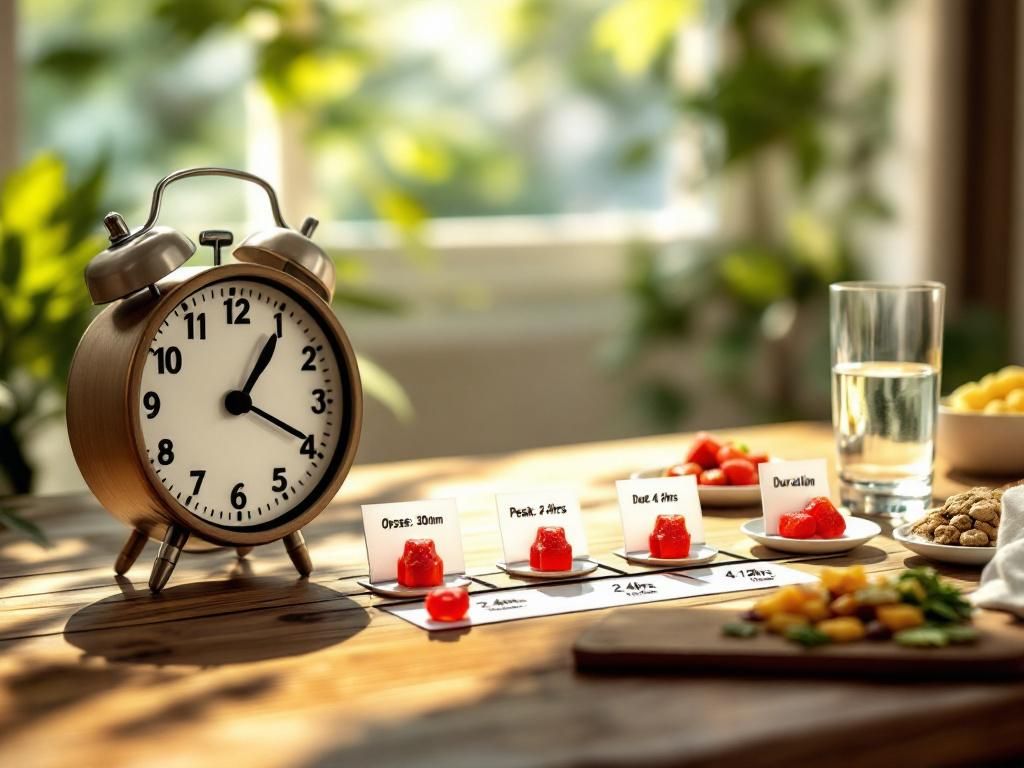 Timeline showing THC edible effects duration