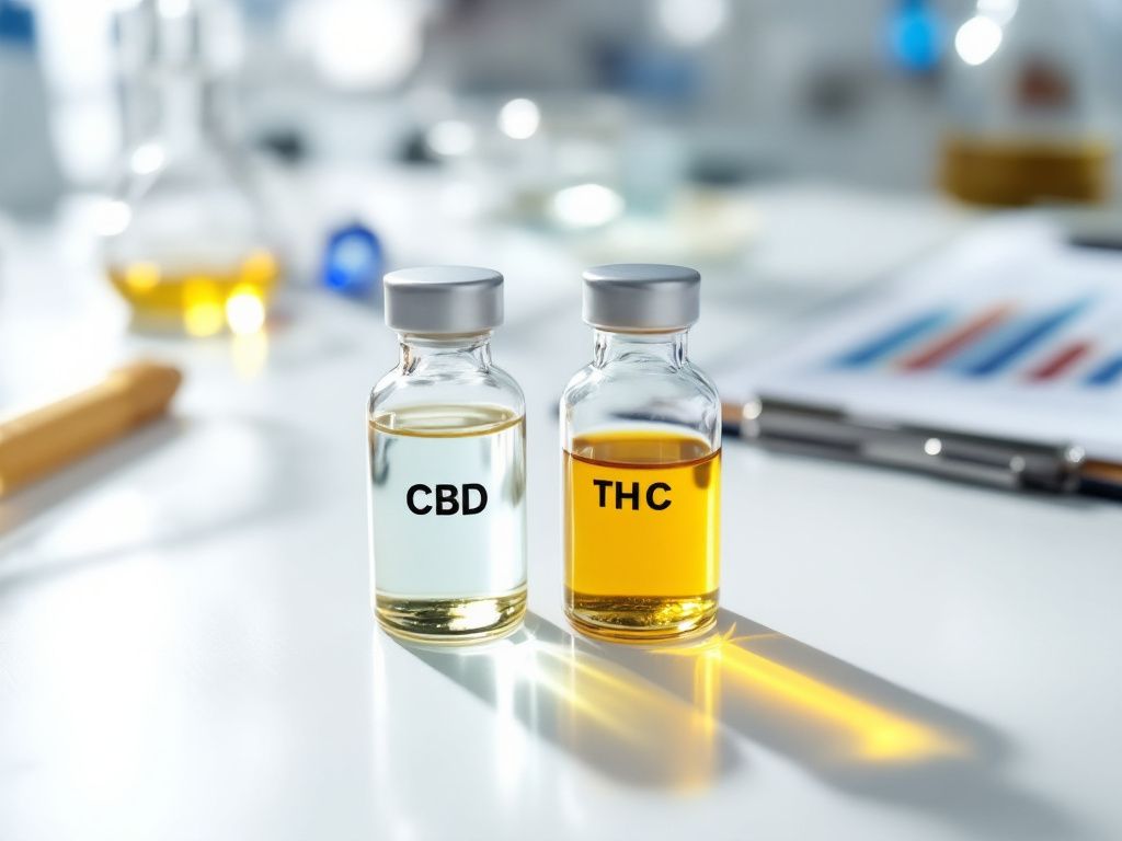 THC and CBD oil samples comparison