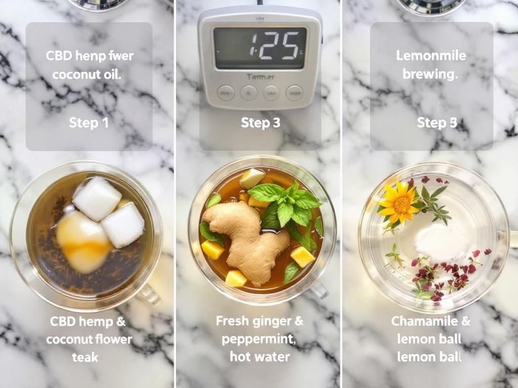 Three different tolerance break tea recipes brewing