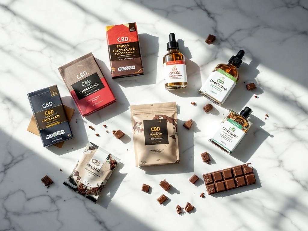 Selection of premium vegan CBD chocolate brands