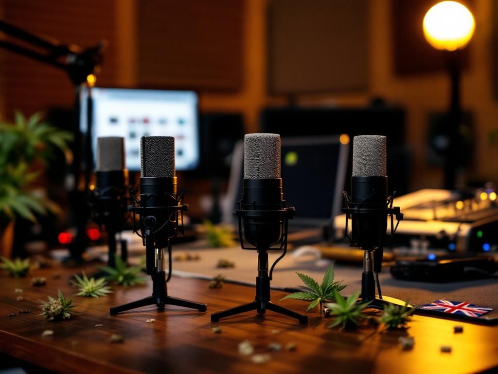 Professional podcast recording studio for cannabis shows