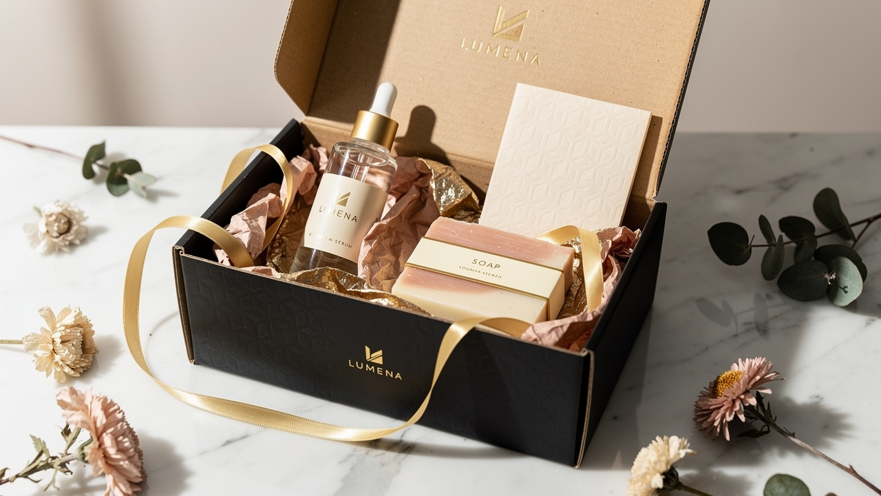 Premium subscription box with custom branded packaging and inserts