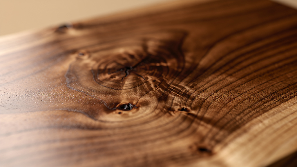 Gros plan sur la texture du grain du bois de noyer