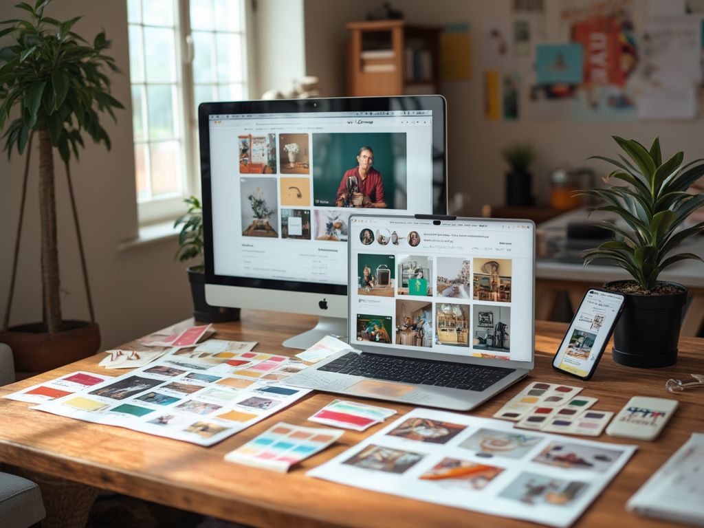 Design workspace with consistent brand elements