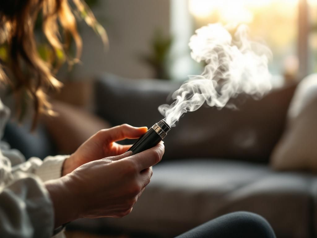 Person vaping cannabis for immediate THC effects