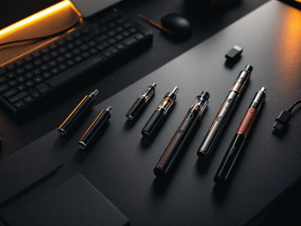 Various THC vaping devices and batteries