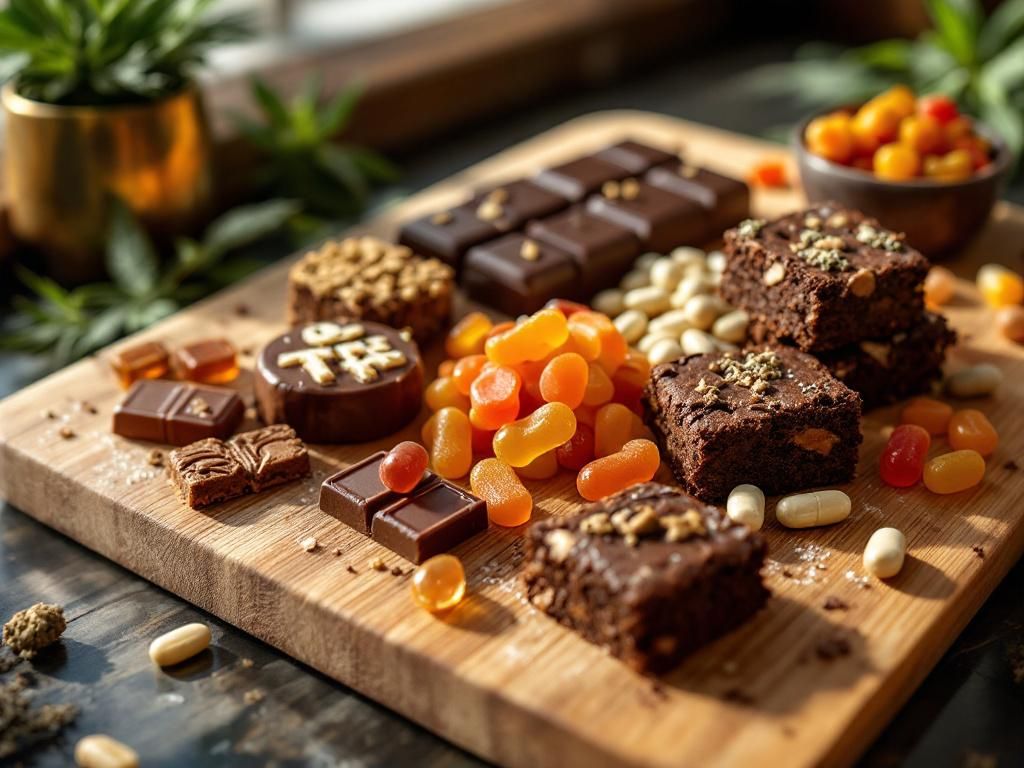 Diverse selection of THC edible products