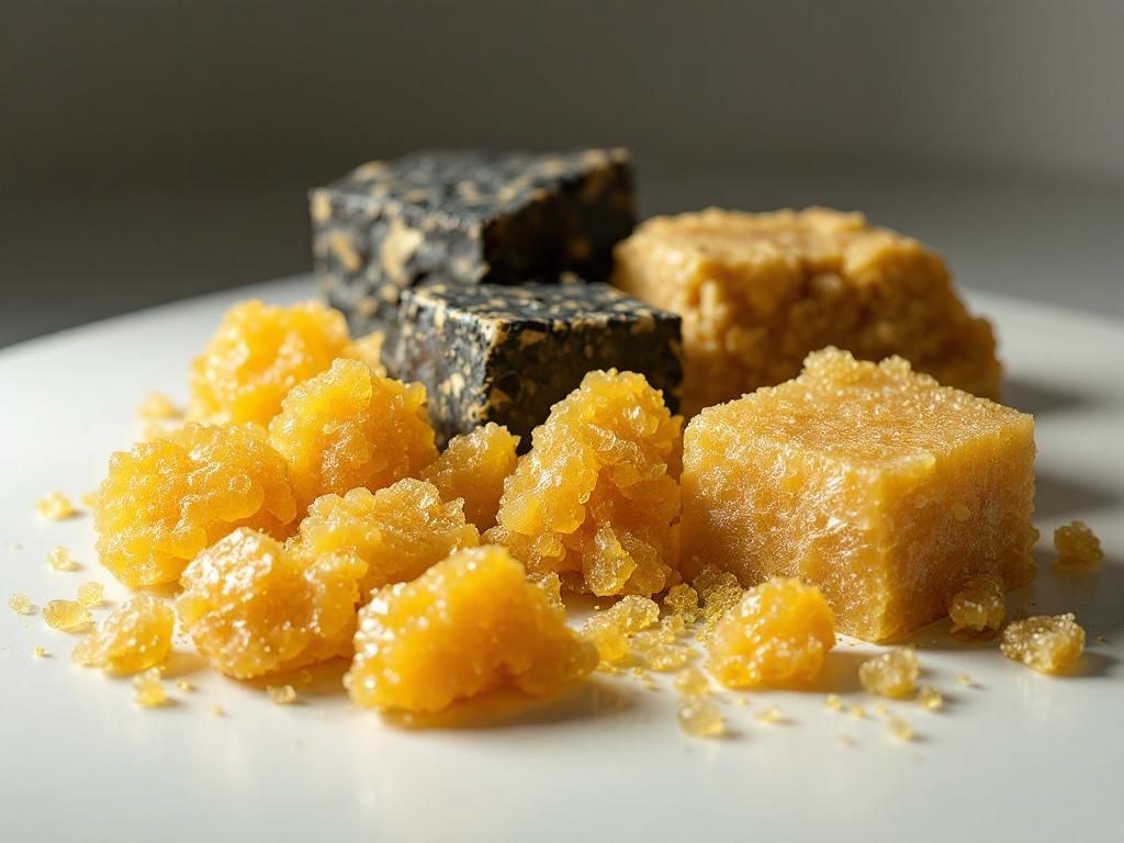 Different types of hash and cannabis concentrates