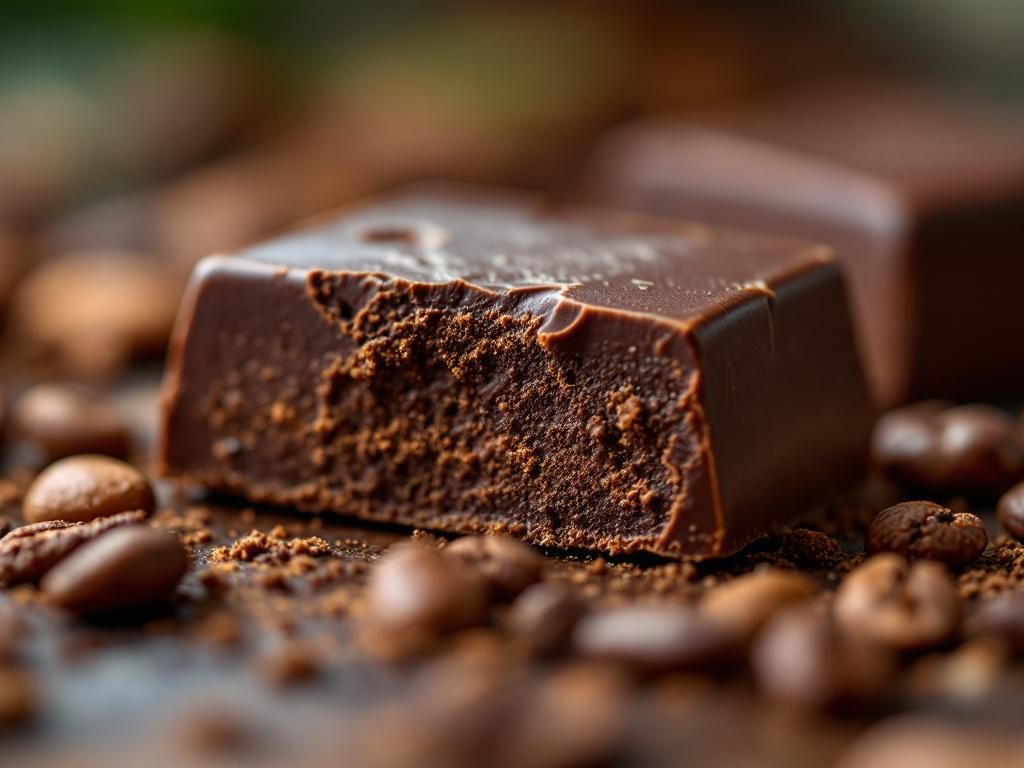 Close-up vegan chocolate texture and quality