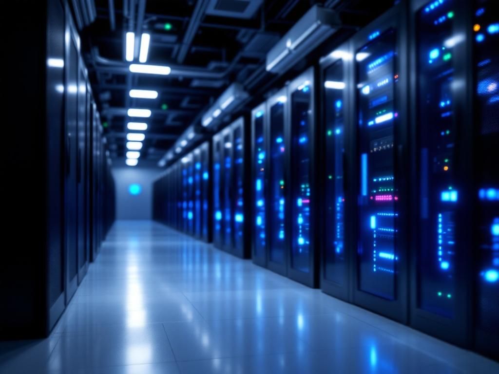 Professional server room hosting infrastructure