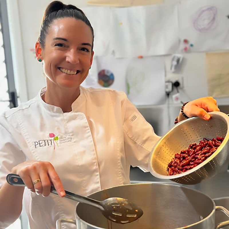 Marian's Chef Sonya cooks up a delicious healthy choice recipe for the children at Marian.