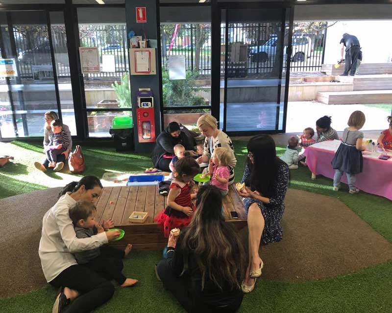 Special people with their children enjoying a happy Mother's Day at Petit Early Learning Journey.