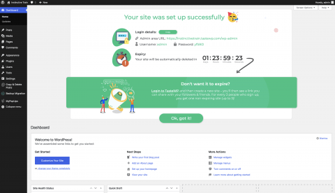 TasteWP: Instala WordPress En Segundos, Servicios Gratuitos De Alojamiento 3 TasteWP