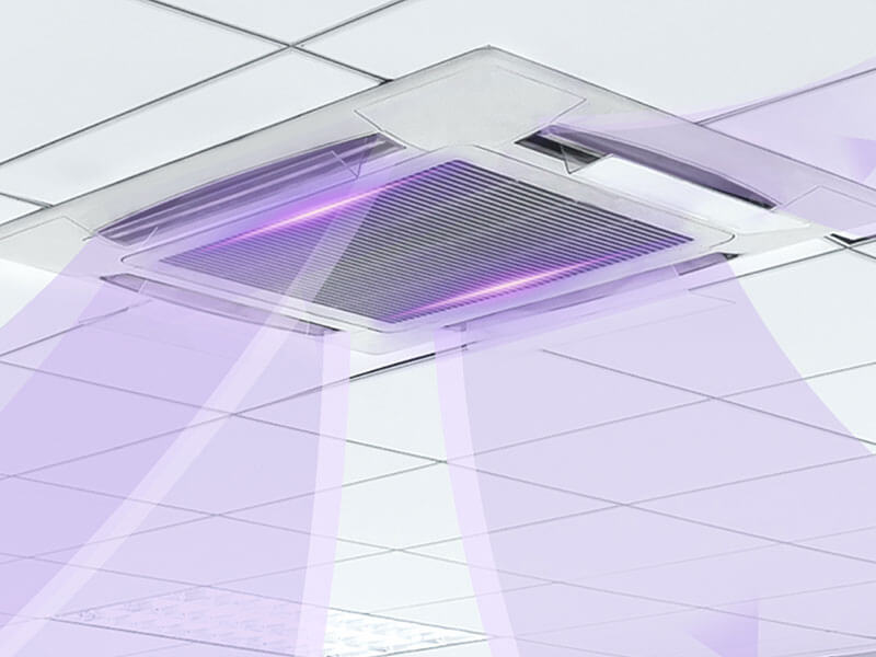 HVAC units with 360-microwatt germicidal UV lights