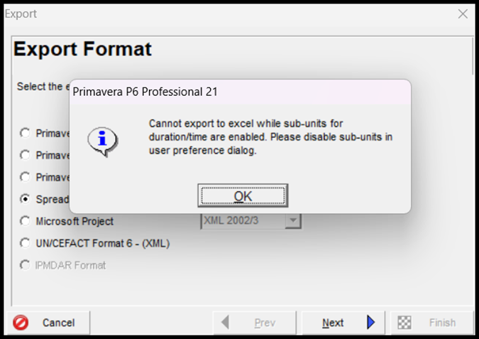 Primavera is showing PC is out of memory when importing from excel -  Planning Engineer Est.