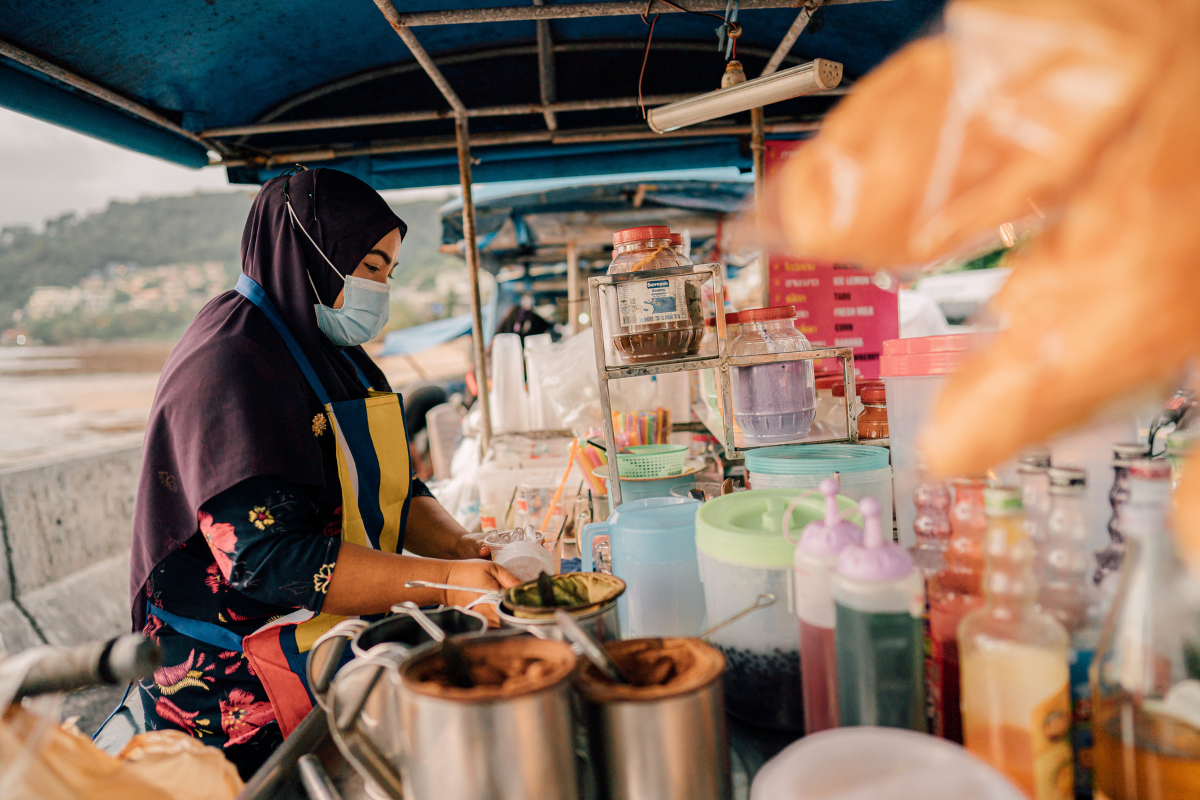 street food stall at kalim beach