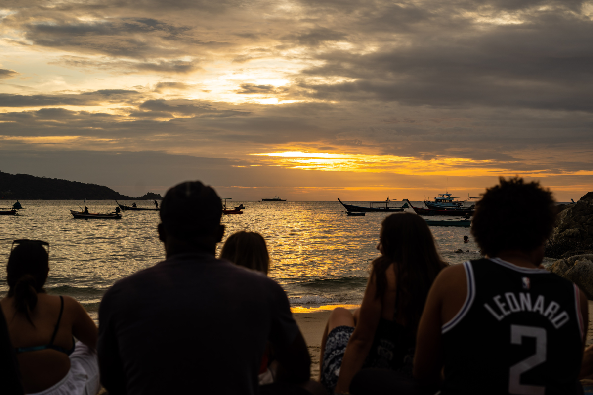 sunset at kalim beach 