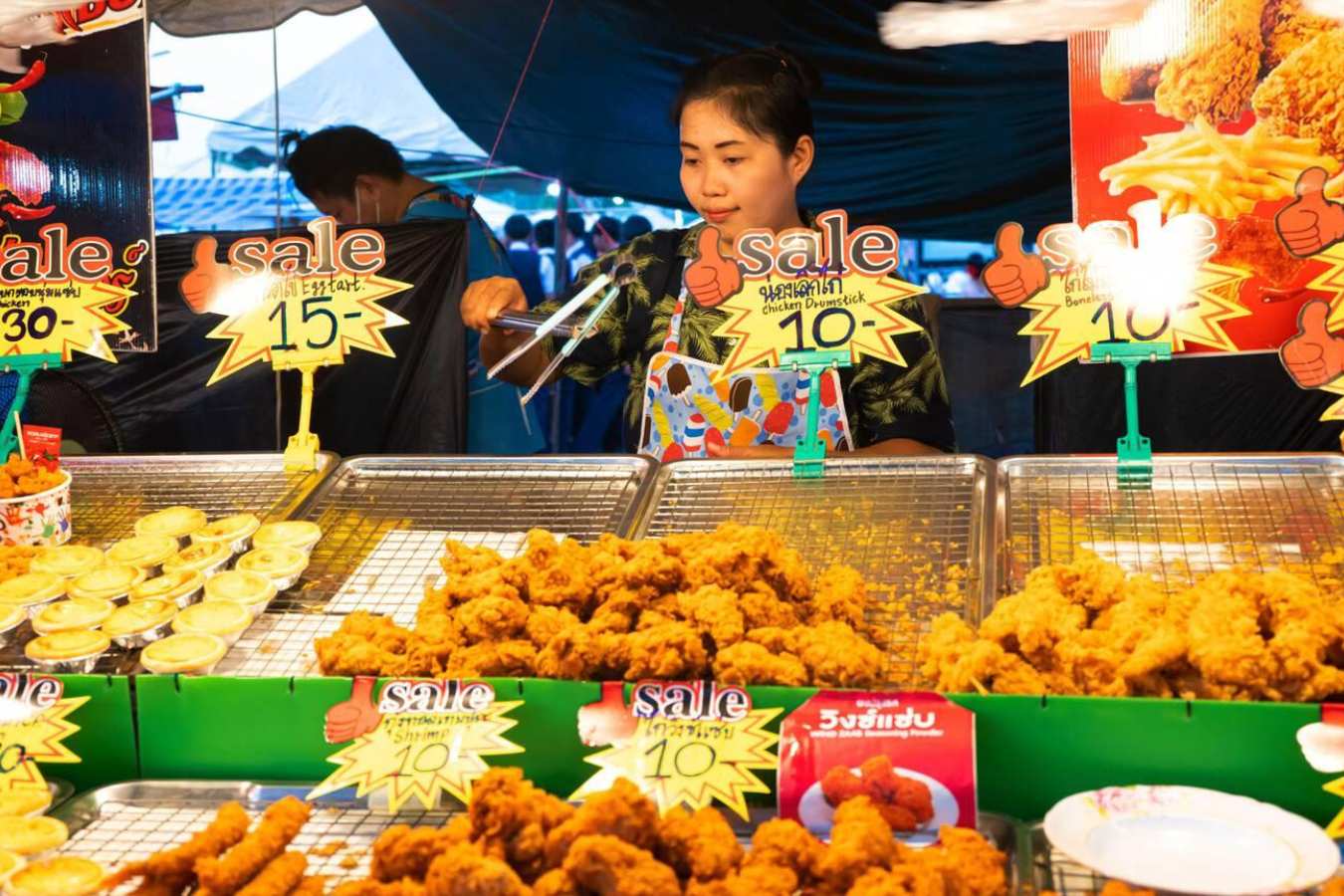 food stall selling fried chicken