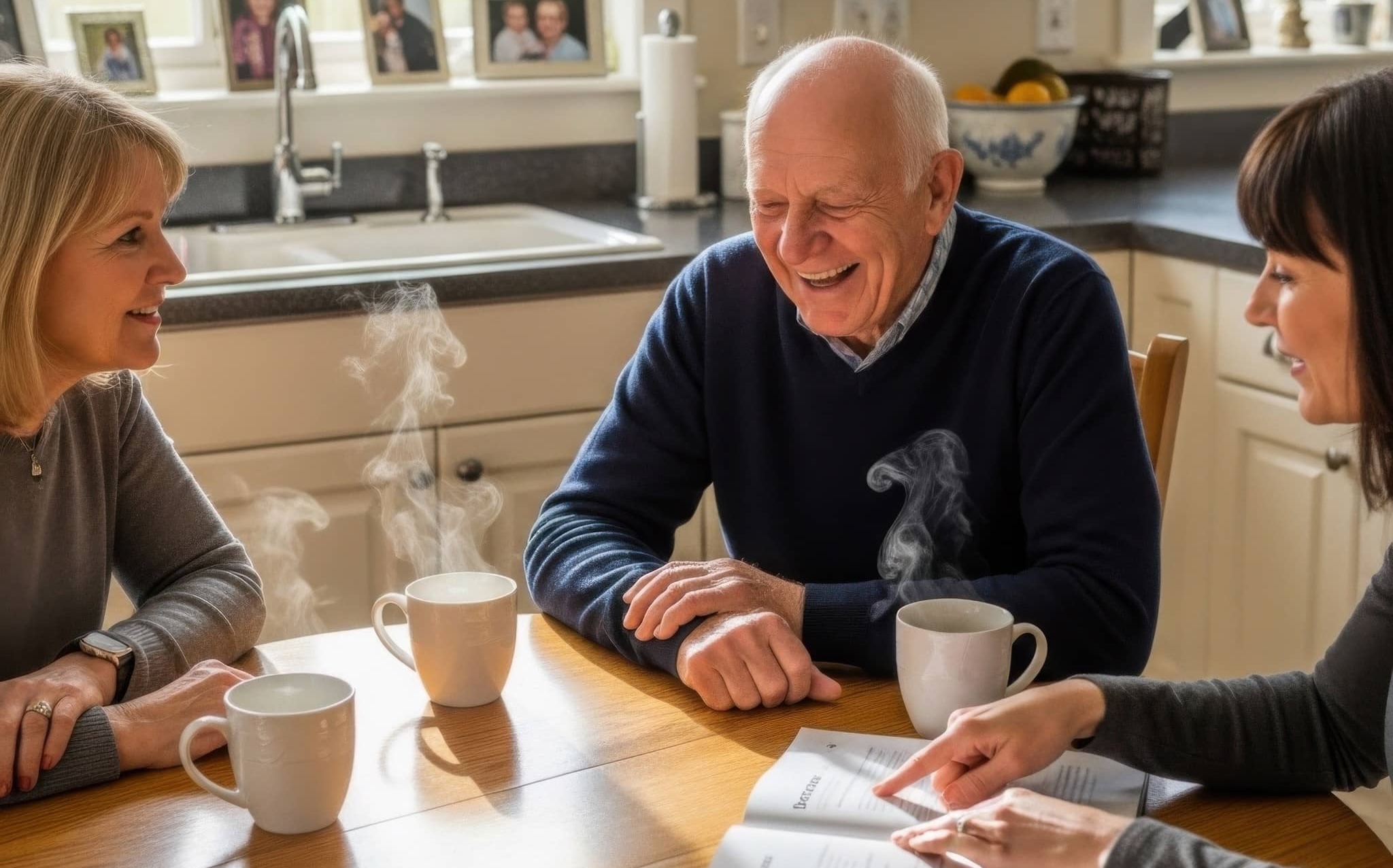 Senior with caregiver