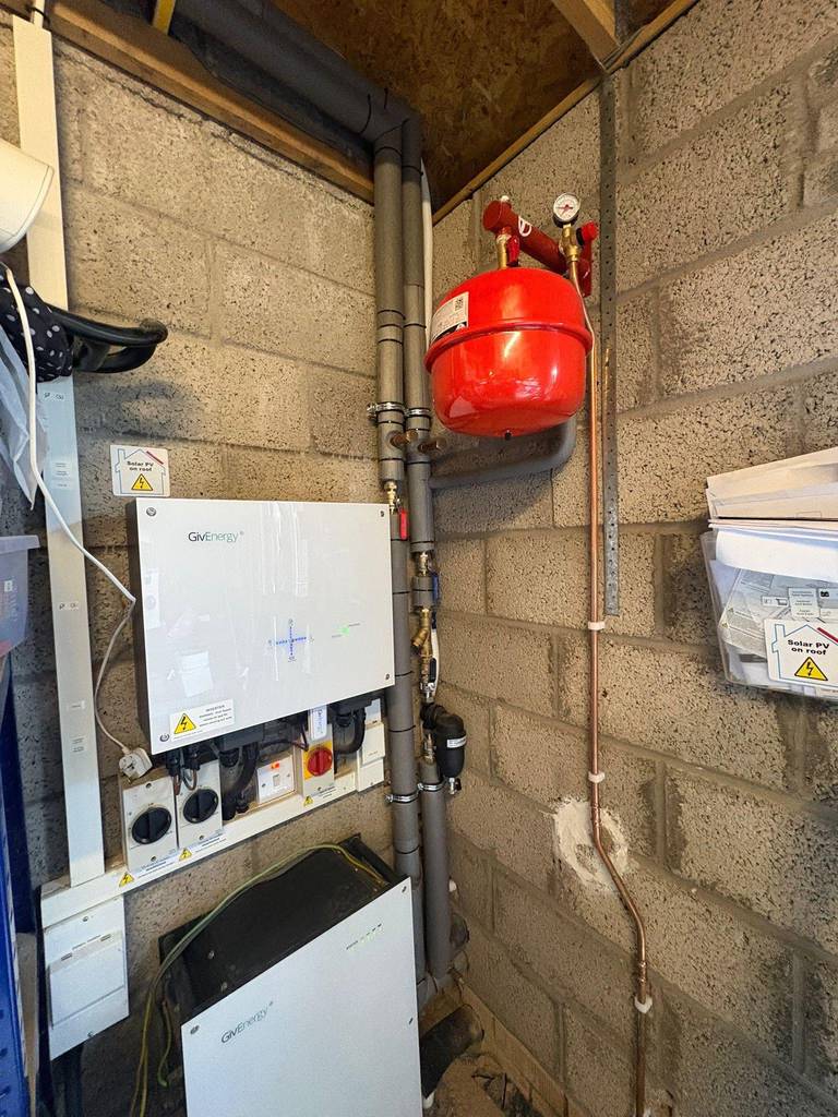 GivEnergy battery storage and internal heating plant setup