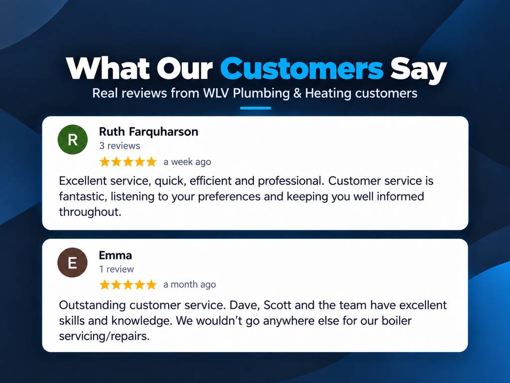 Real reviews from WLV Plumbing and Heating customers