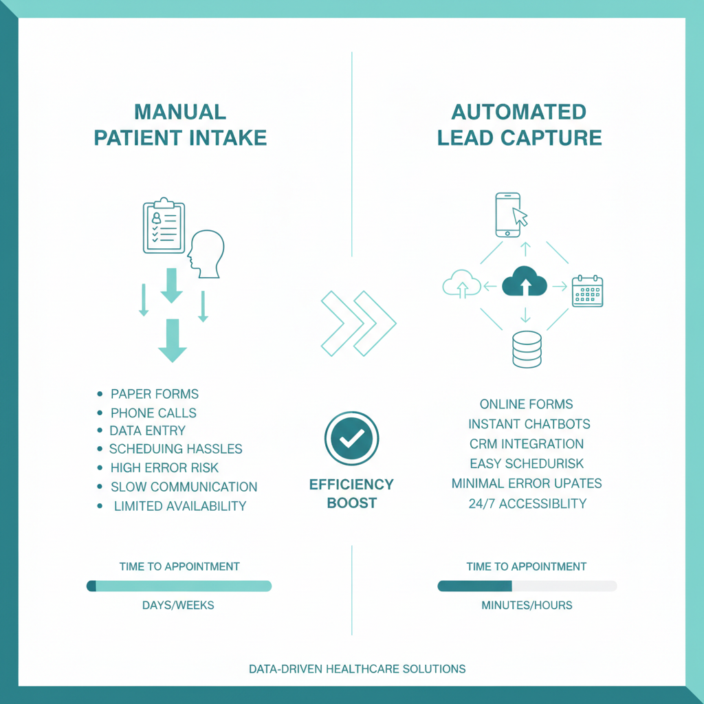 Comparison of manual patient intake versus automated lead capture workflows