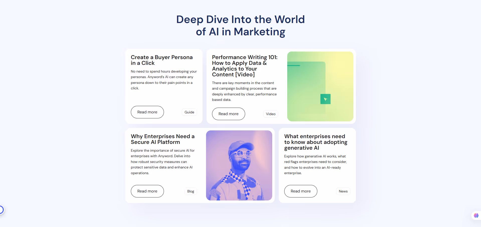 Anyword product screenshot