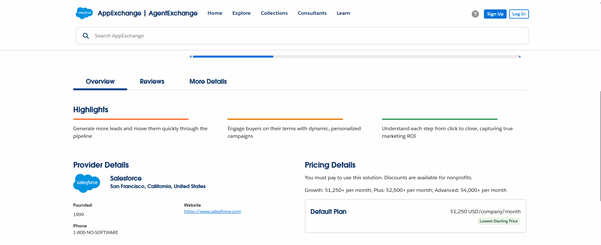 Pardot product screenshot