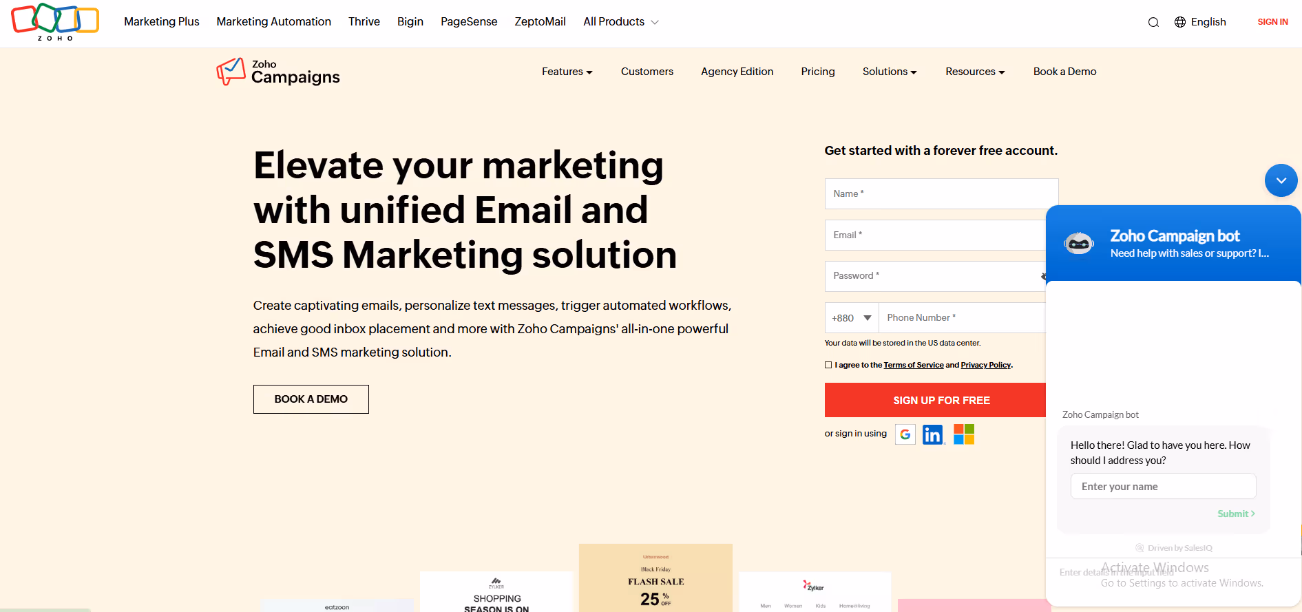 Zoho Campaigns product screenshot