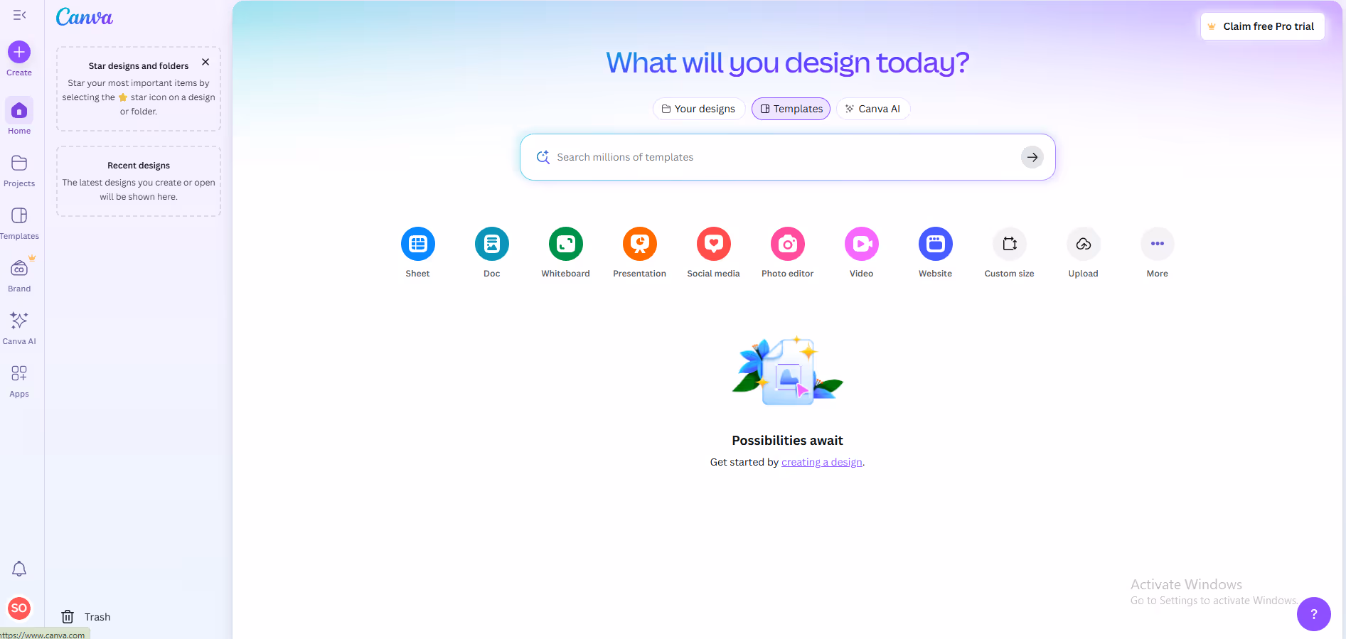 Canva product screenshot
