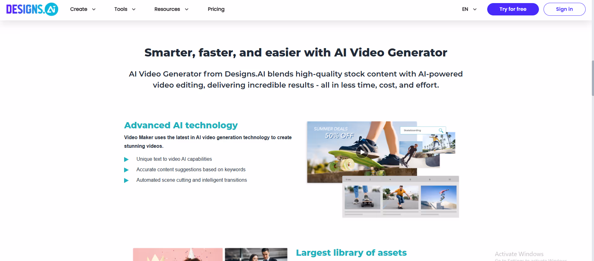 Designs.ai Videomaker product screenshot