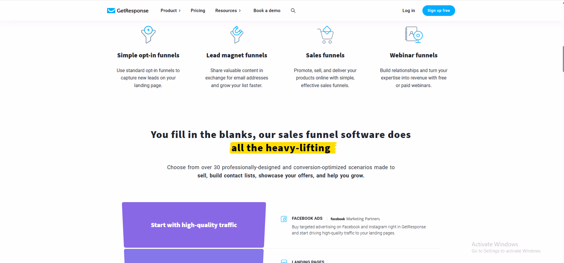 GetResponse Funnels product screenshot