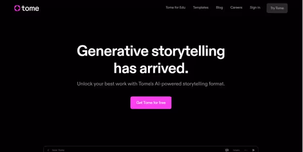Tome AI product screenshot