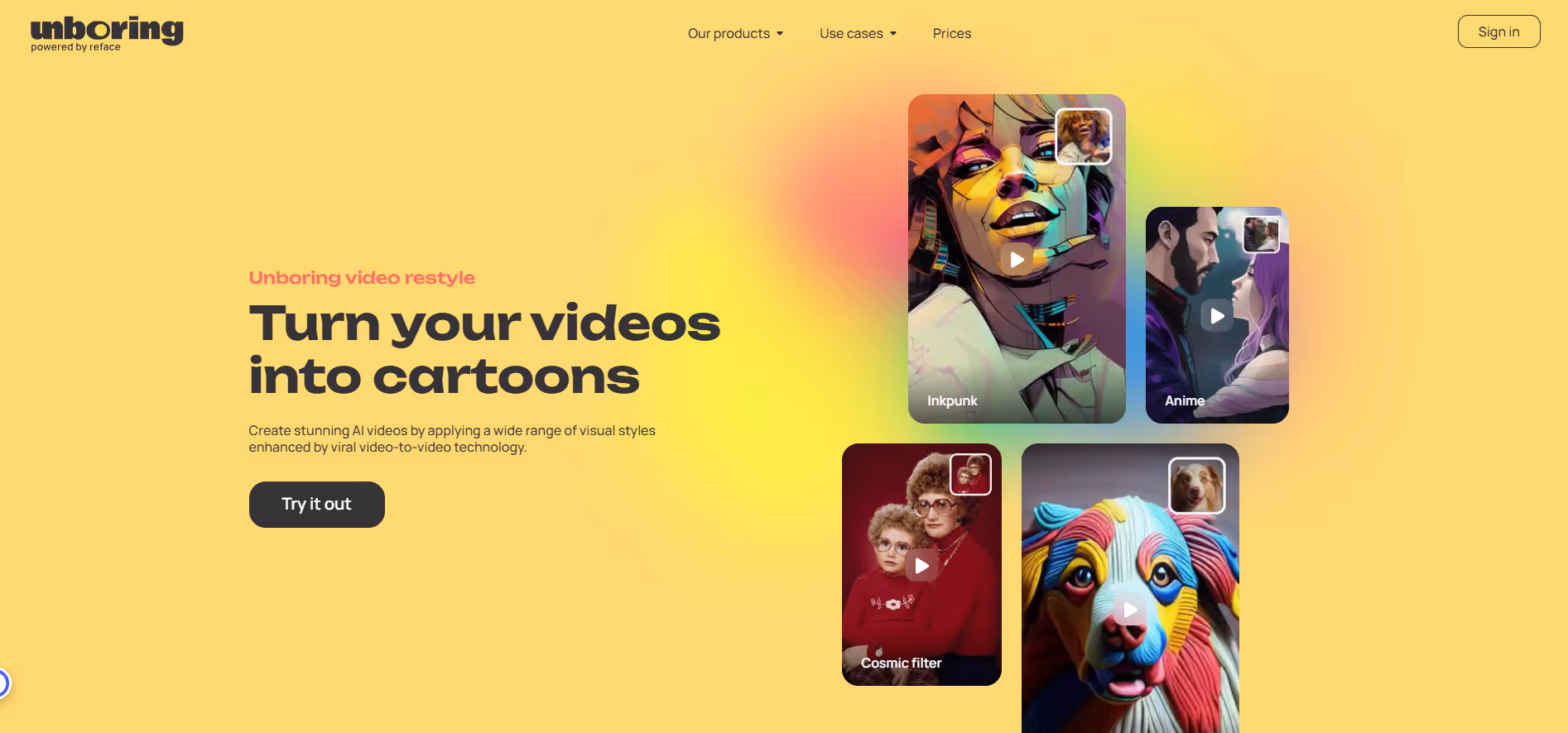 Unboring AI product screenshot