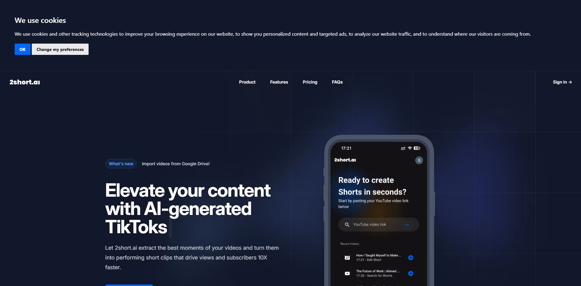 2Short AI product screenshot
