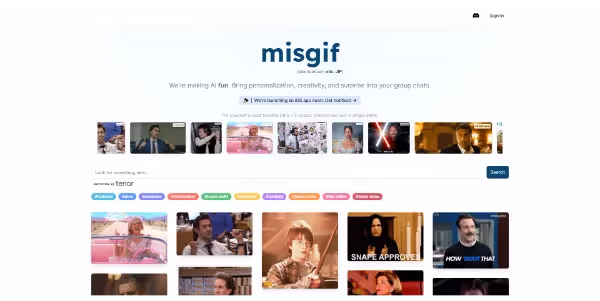 Misgif AI product screenshot