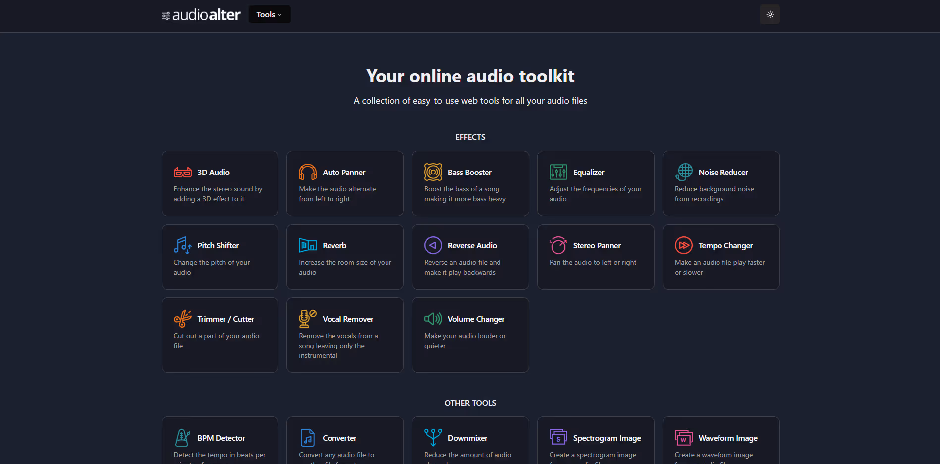 Audioalter product screenshot