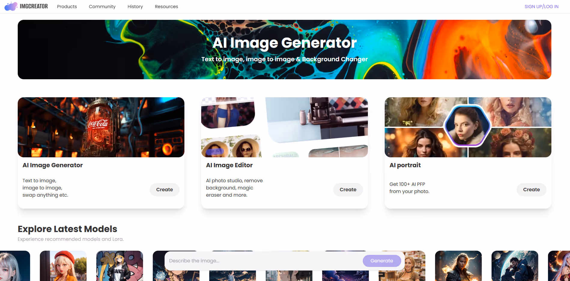 ImgCreator AI product screenshot