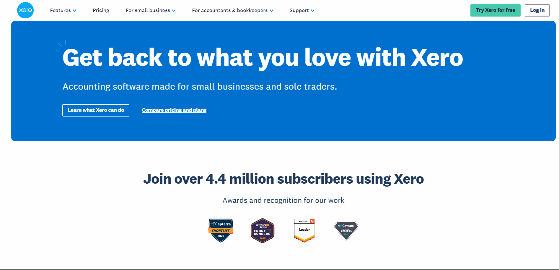 Xero product screenshot