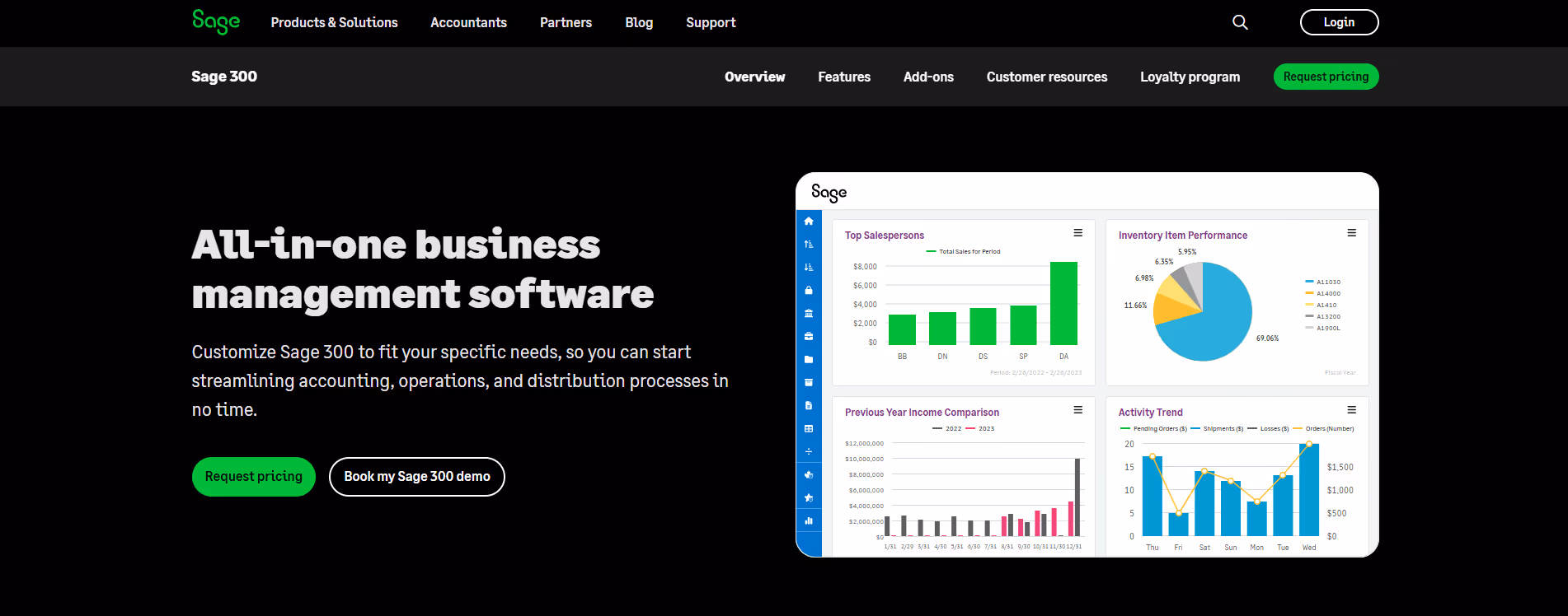 Sage 300 product screenshot